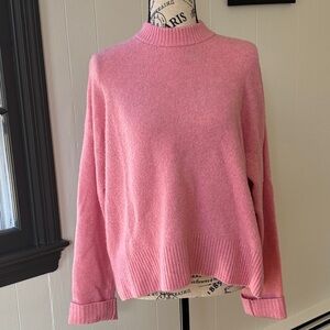 J. Crew Pink High Neck Crew Sweater